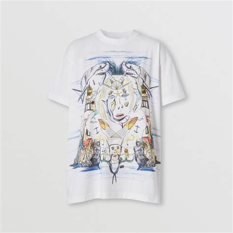 burberry sketch print cotton t-shirt|Burberry Marine sketch.